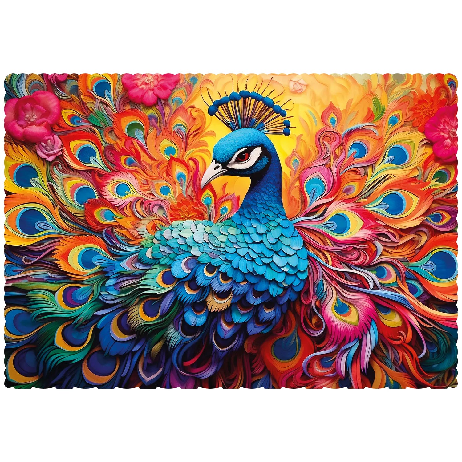Splendid Peacock Wooden Puzzle | Repetitive Cut Pattern