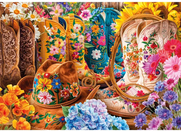 Cowboy Boots and Flowers
